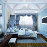 Дизайн спальни в голубом цвете